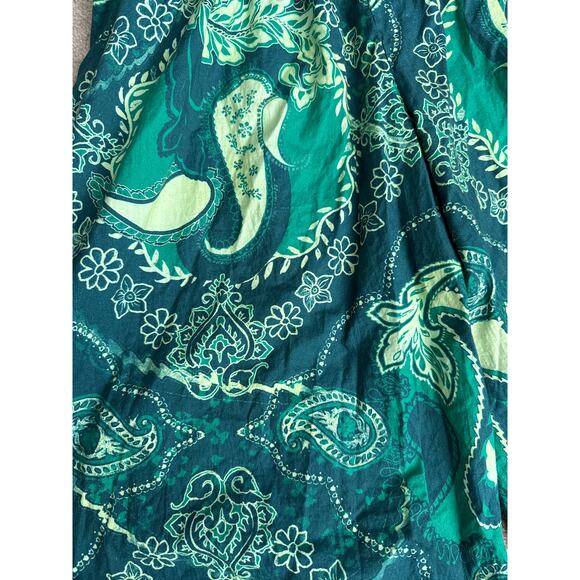 Free People Afterglow Paisley Woven Joggers Pants Lagoon Combo Size Small - Picture 10 of 11